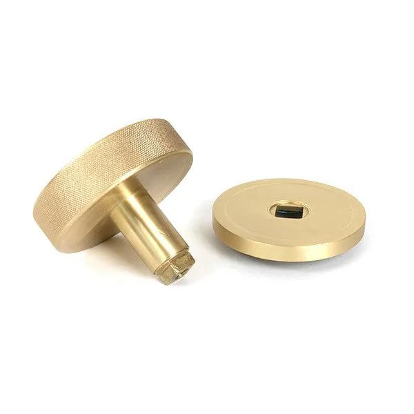 Satin Brass Brompton Centre Door Knob (Plain) | From The Anvil