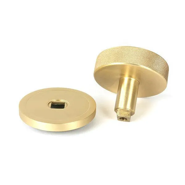 Satin Brass Brompton Centre Door Knob (Plain) | From The Anvil