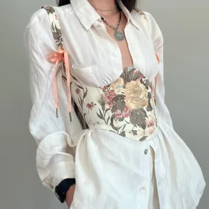 Satin Floral Underbust Corset