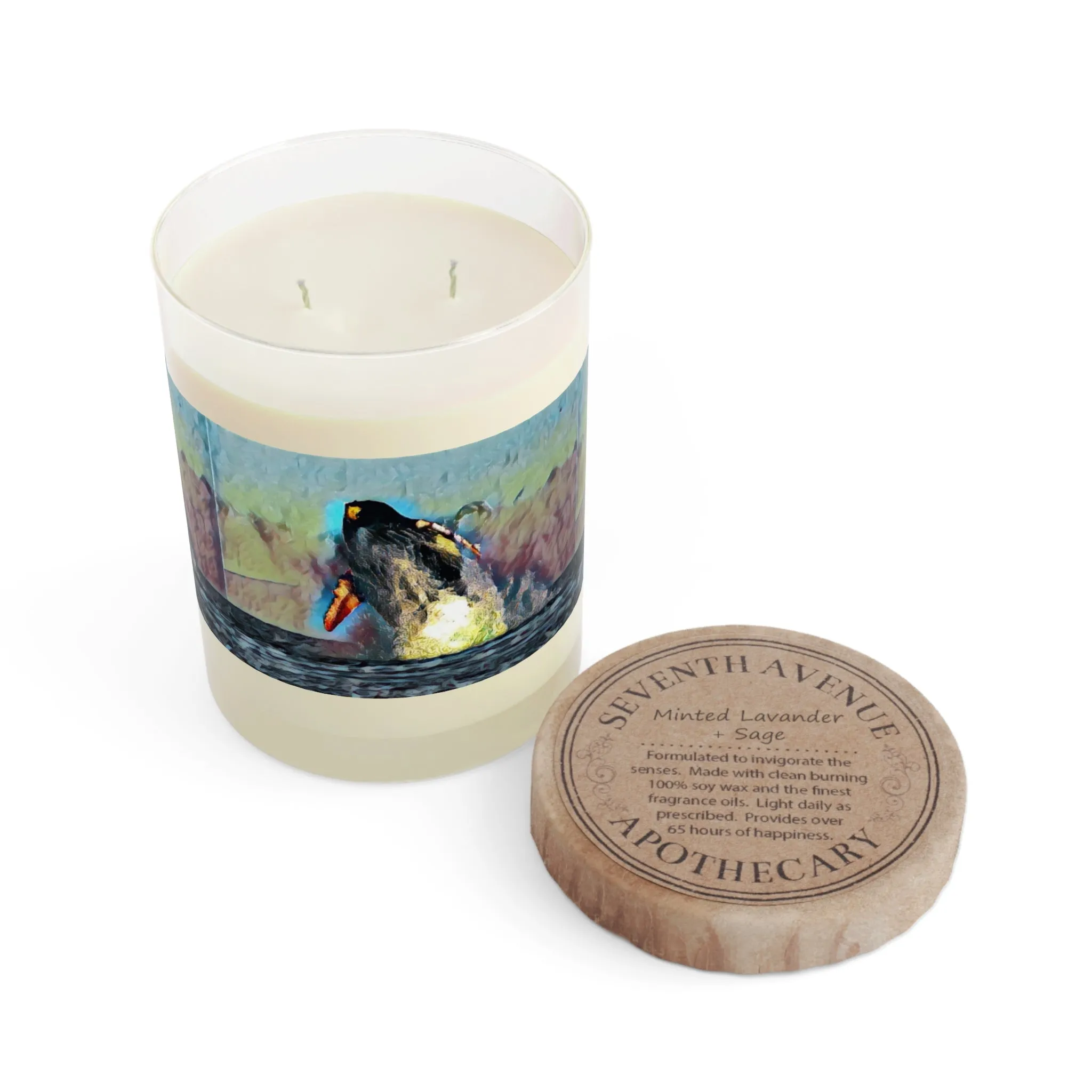 Scented Candle - Full Glass, 11oz ... An Extraordinary Humpback Breach ... 'With Explosive Energy' ... Family Archives (KPH) ... Circa: 21st Century. Maui, HI ... Original Works ...