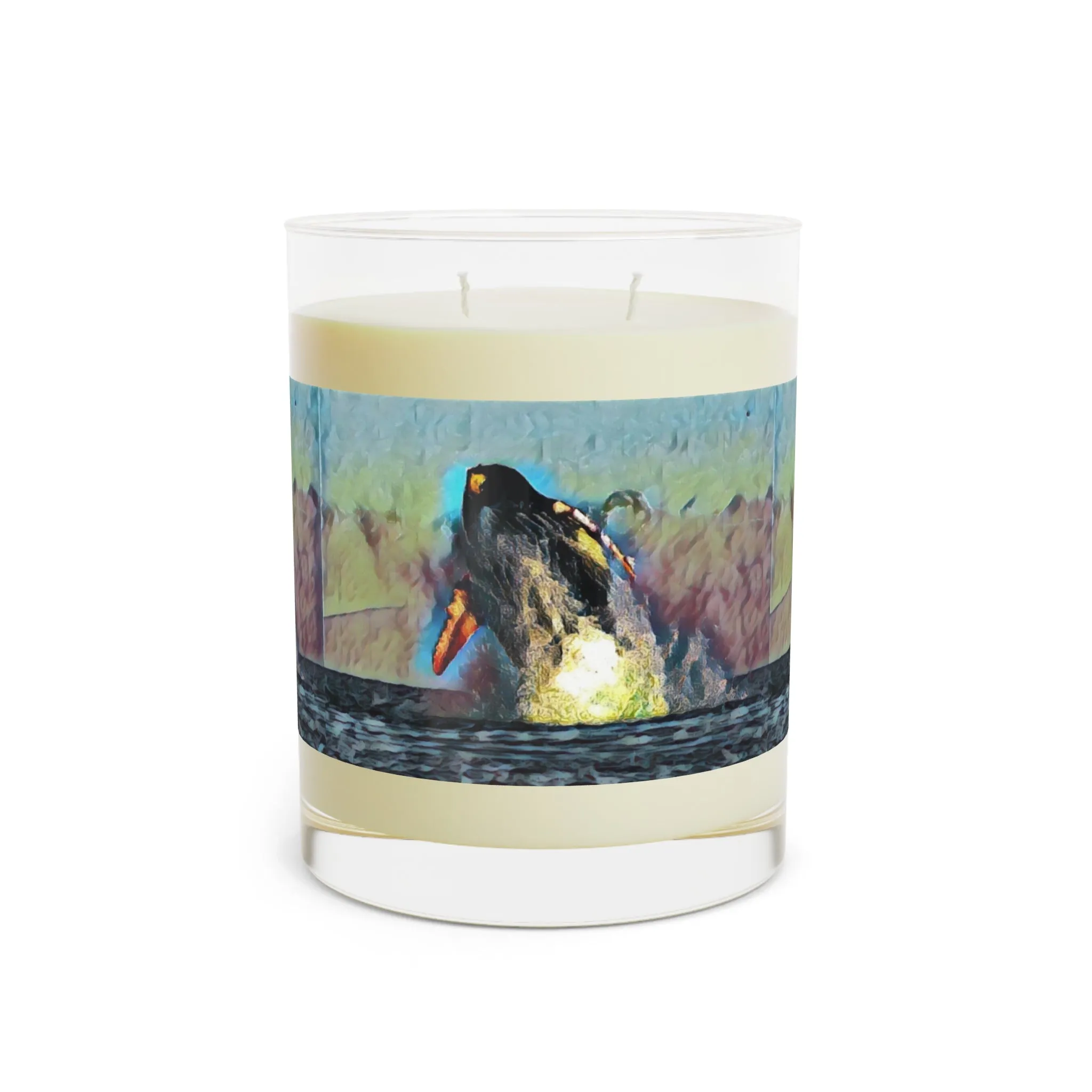 Scented Candle - Full Glass, 11oz ... An Extraordinary Humpback Breach ... 'With Explosive Energy' ... Family Archives (KPH) ... Circa: 21st Century. Maui, HI ... Original Works ...