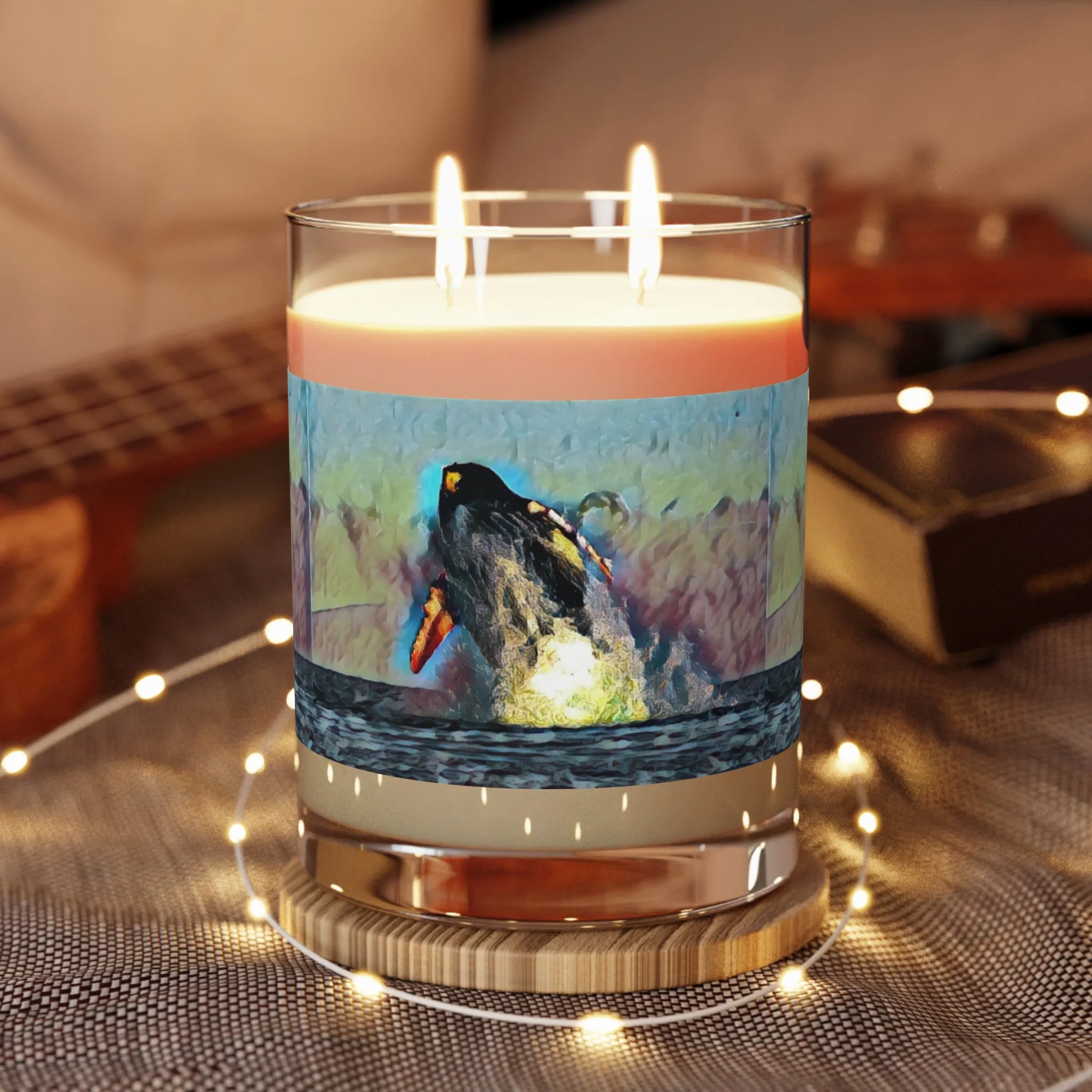 Scented Candle - Full Glass, 11oz ... An Extraordinary Humpback Breach ... 'With Explosive Energy' ... Family Archives (KPH) ... Circa: 21st Century. Maui, HI ... Original Works ...