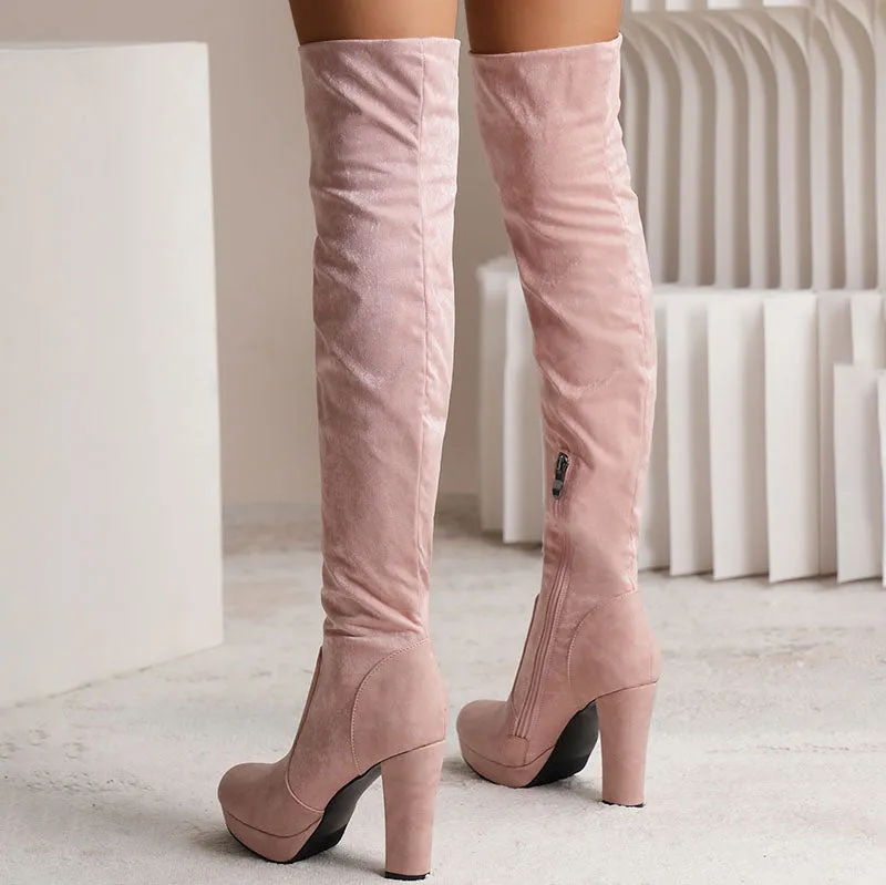 Scilla Suede Over-the-knee Boots