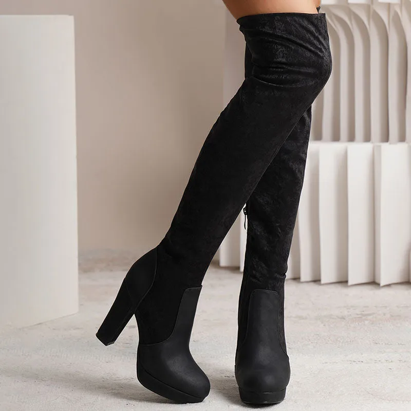 Scilla Suede Over-the-knee Boots