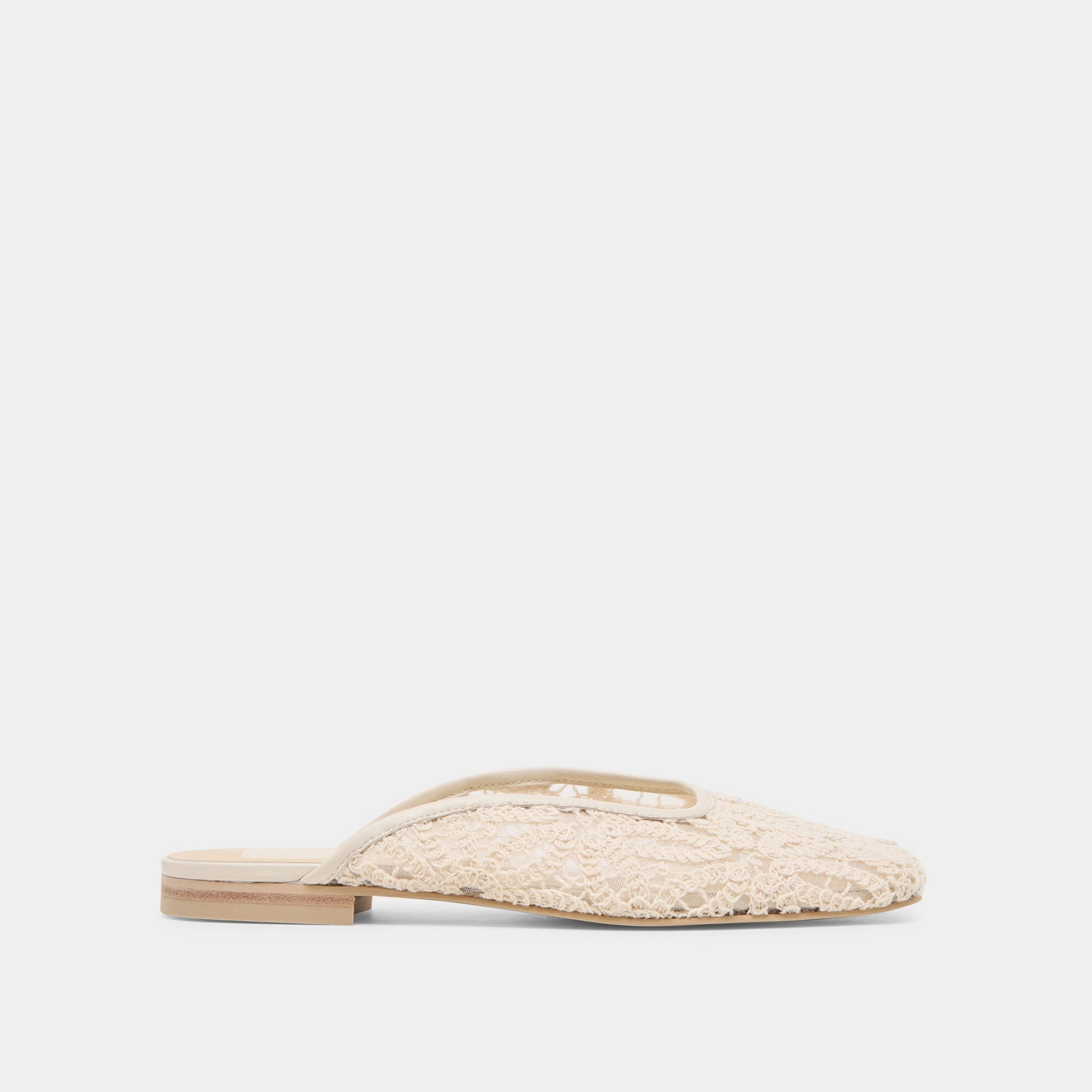 School Go AUBRIE FLATS IVORY MACRAME MESH