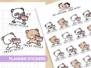 Self-Care Bear - Treat Yo'Self Planner Stickers