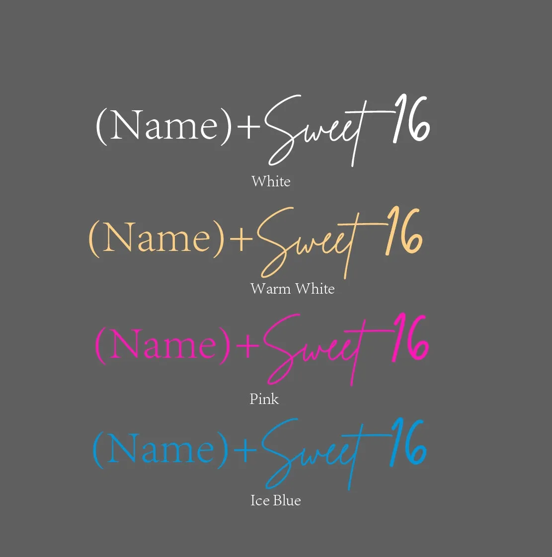 SELICOR Sweet 16  Brithday Neon Deocr  Sign