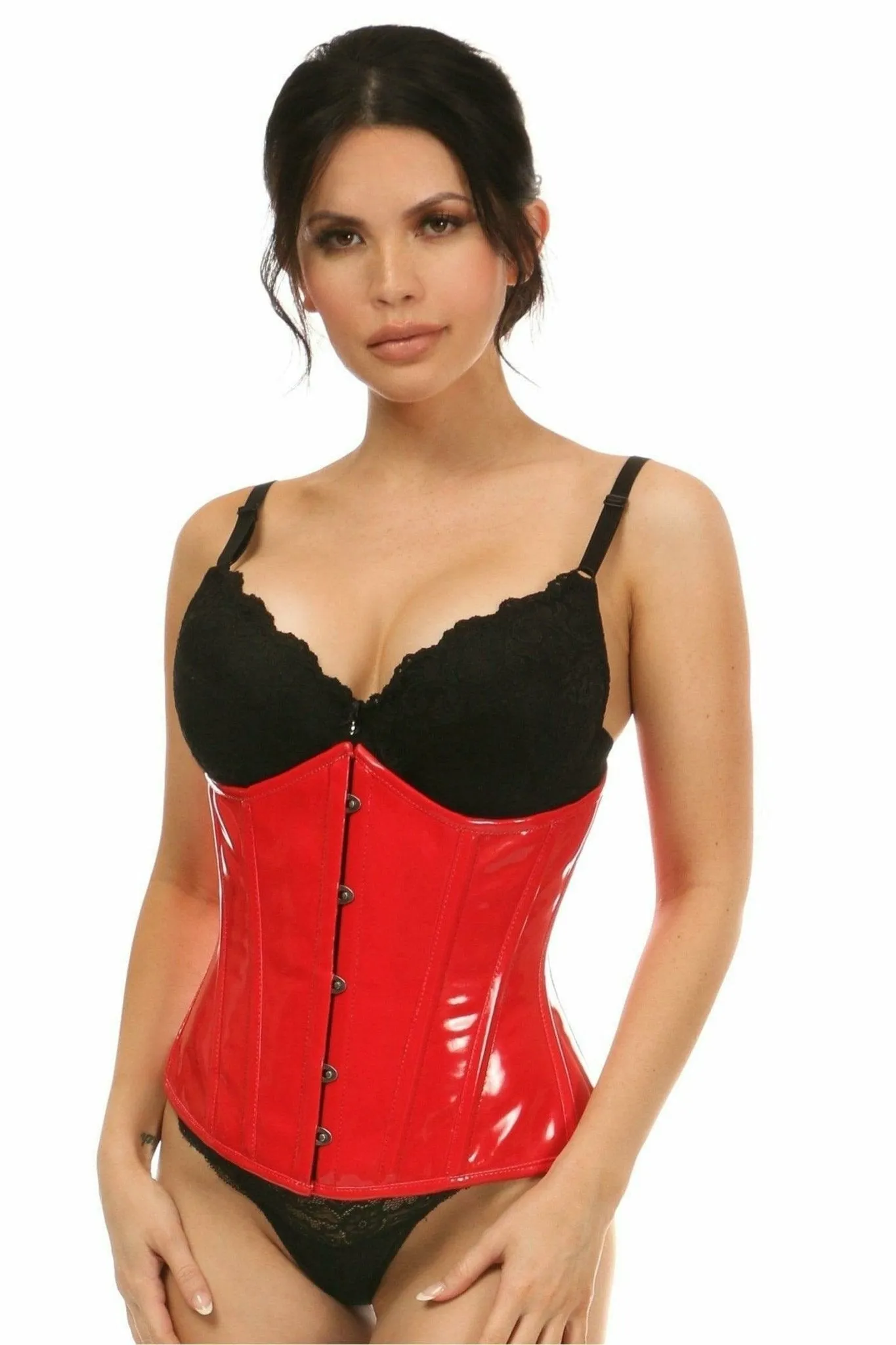 Sexy Red Patent Underbust Corset