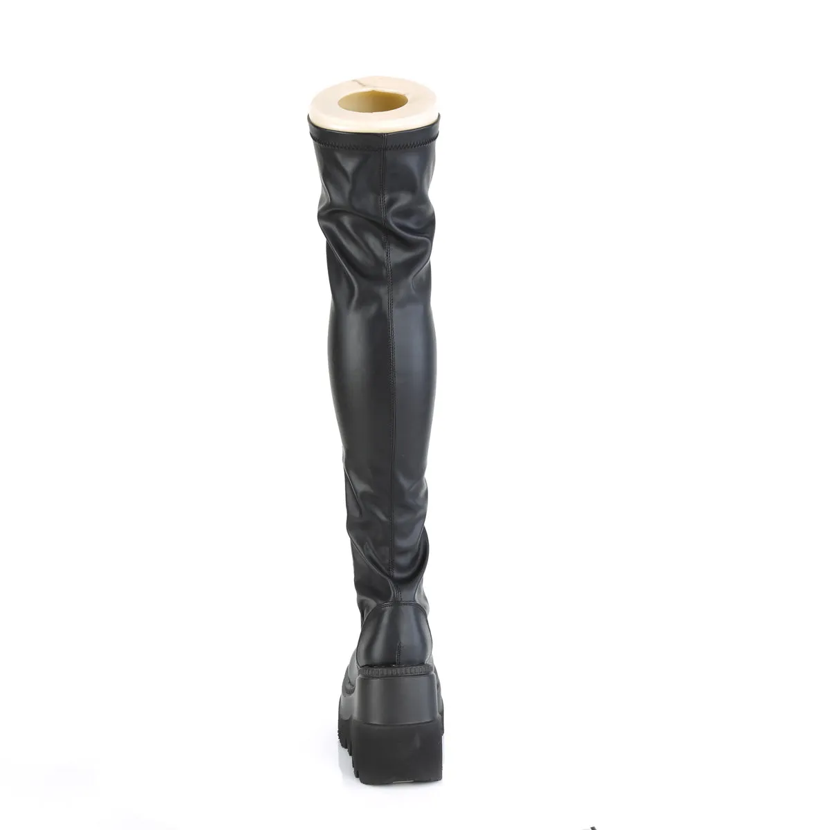 SHAKER-374 DemoniaCult Black Vegan Leather Sexy Women's Over-the-Knee Boots (Alternative Footwear)