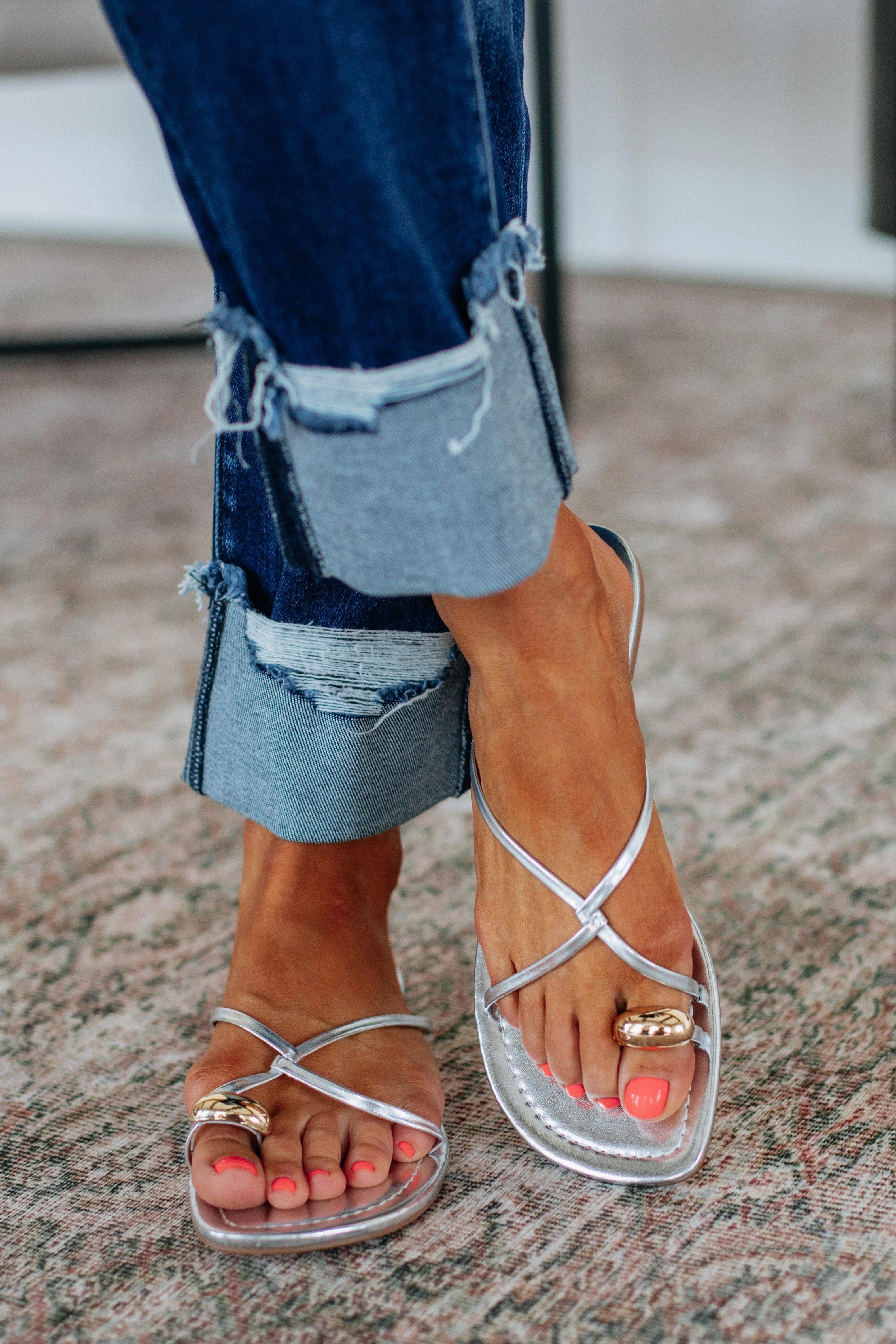 Shine & Tell Sandals Outfit Key