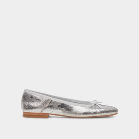Elegant Look ANISA WIDE BALLET FLATS SILVER DISTRESSED LEATHER - re:vita