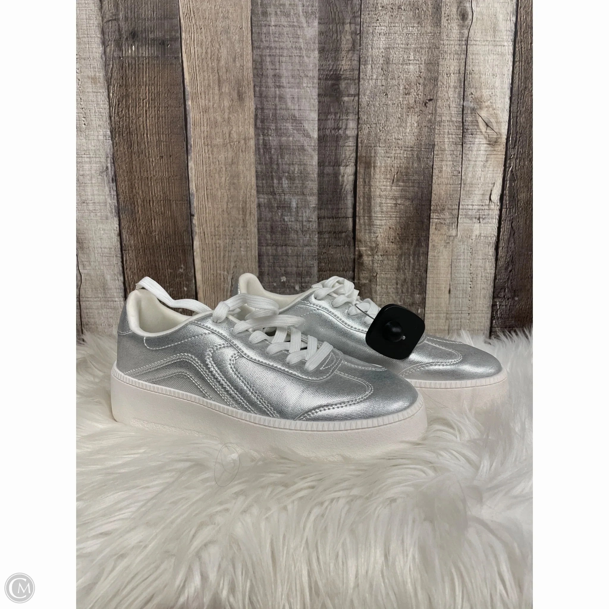 Shoes Sneakers By Call It Spring In Silver, Size: 8 Tapered Heel Cup