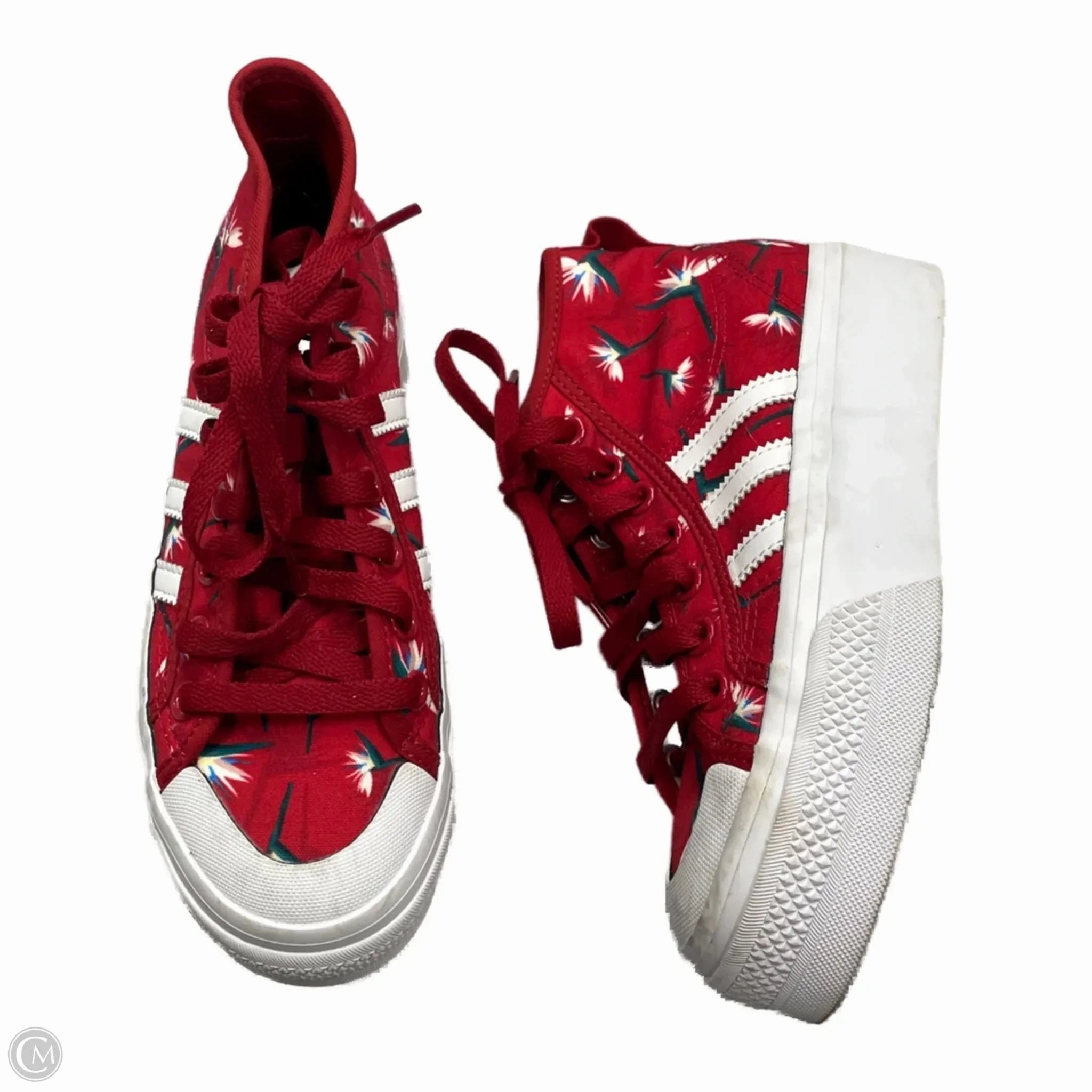 Flexible Toe Box Shoes Sneakers By Adidas In Red & White, Size: 5