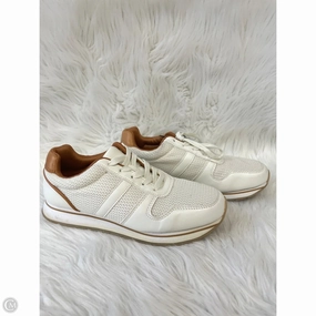 Low Profile Midsole Shoes Sneakers By Banana Republic In Tan & White, Size: 7.5
