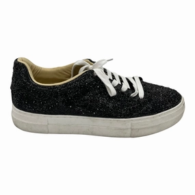 Reinforced Eyelet Construction Shoes Sneakers By Betsey Johnson In Black, Size:12