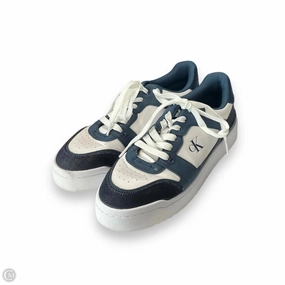 Shoes Sneakers By Calvin Klein In Blue & White, Size: 11 Multi Density Rubber