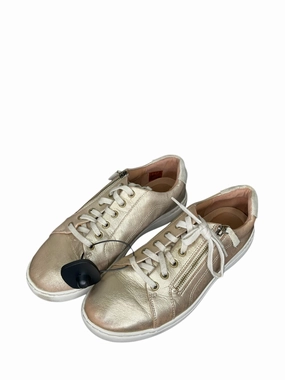 ZipUp Shoes Sneakers By Clarks In Gold, Size: 11
