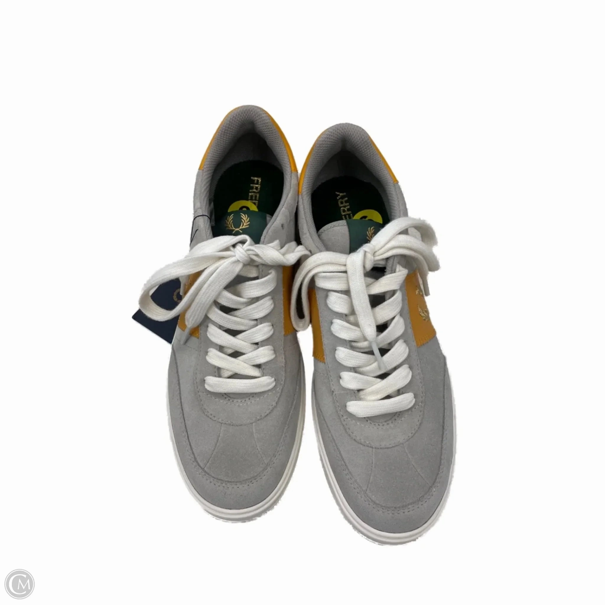 Flexible Soles Shoes Sneakers By Cmc In Grey & Yellow, Size: 9