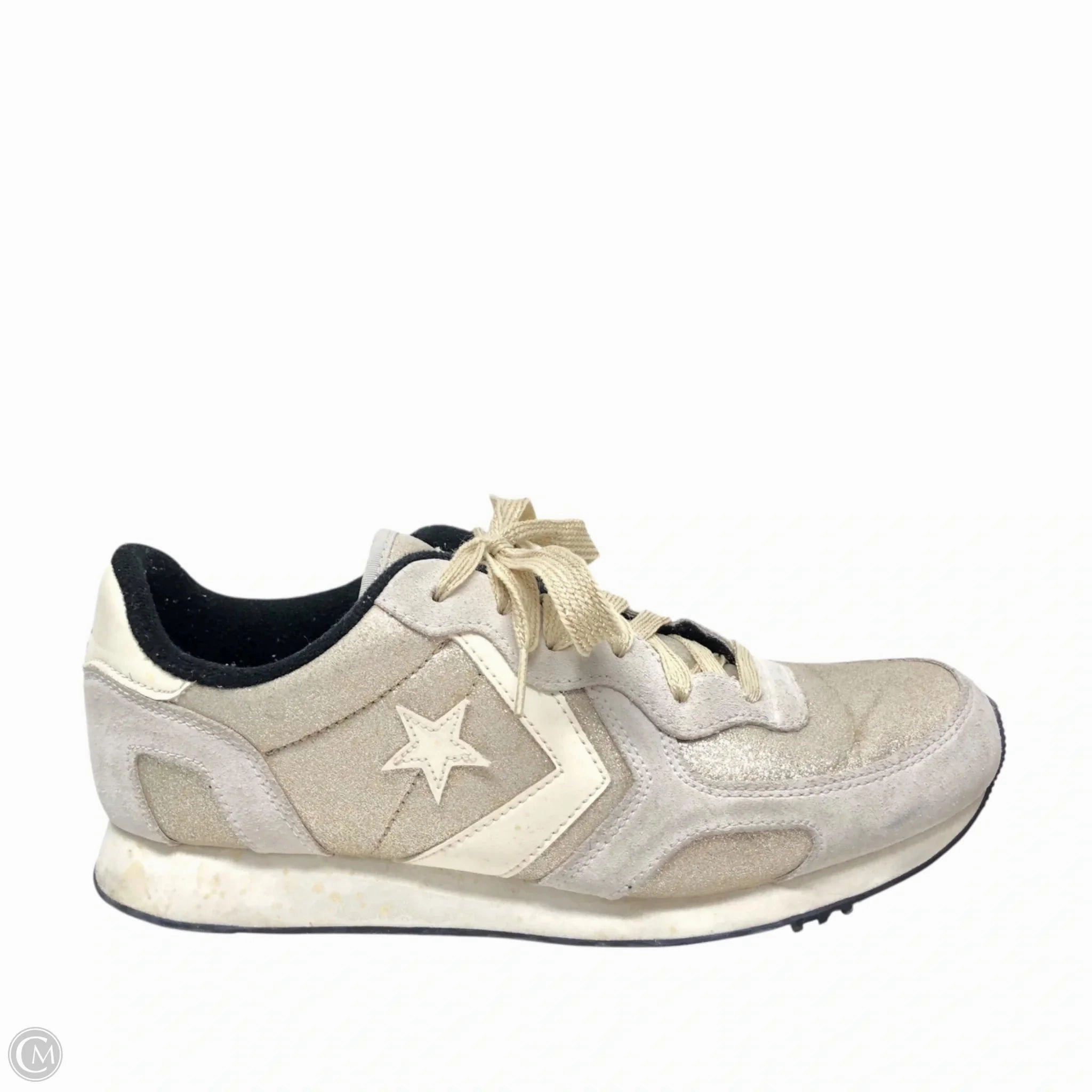 Sporty Touch Shoes Sneakers By Converse In Gold & Grey, Size: 9.5