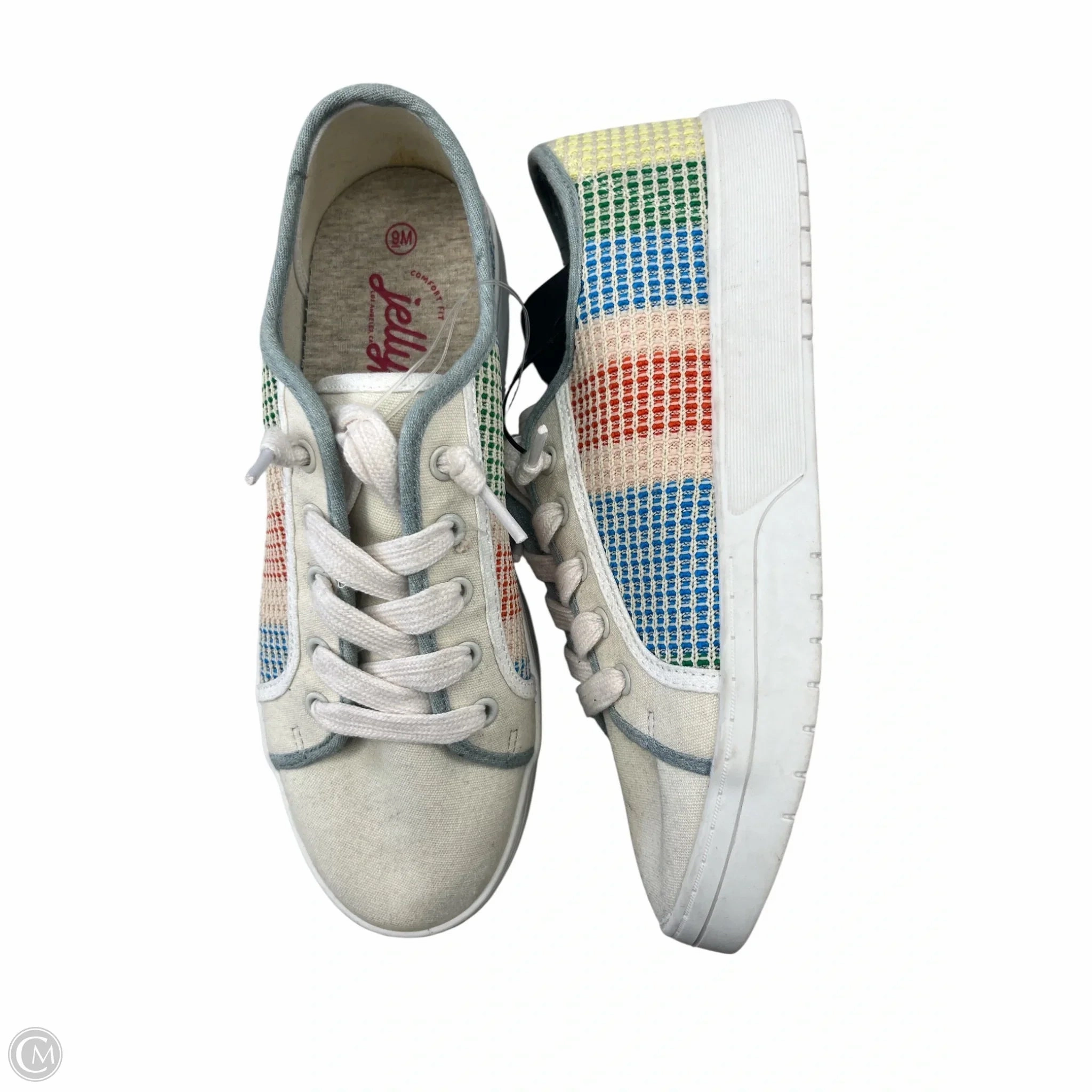 Shoes Sneakers By Jelly Pop In Blue & Orange, Size: 9 Subtle Tread