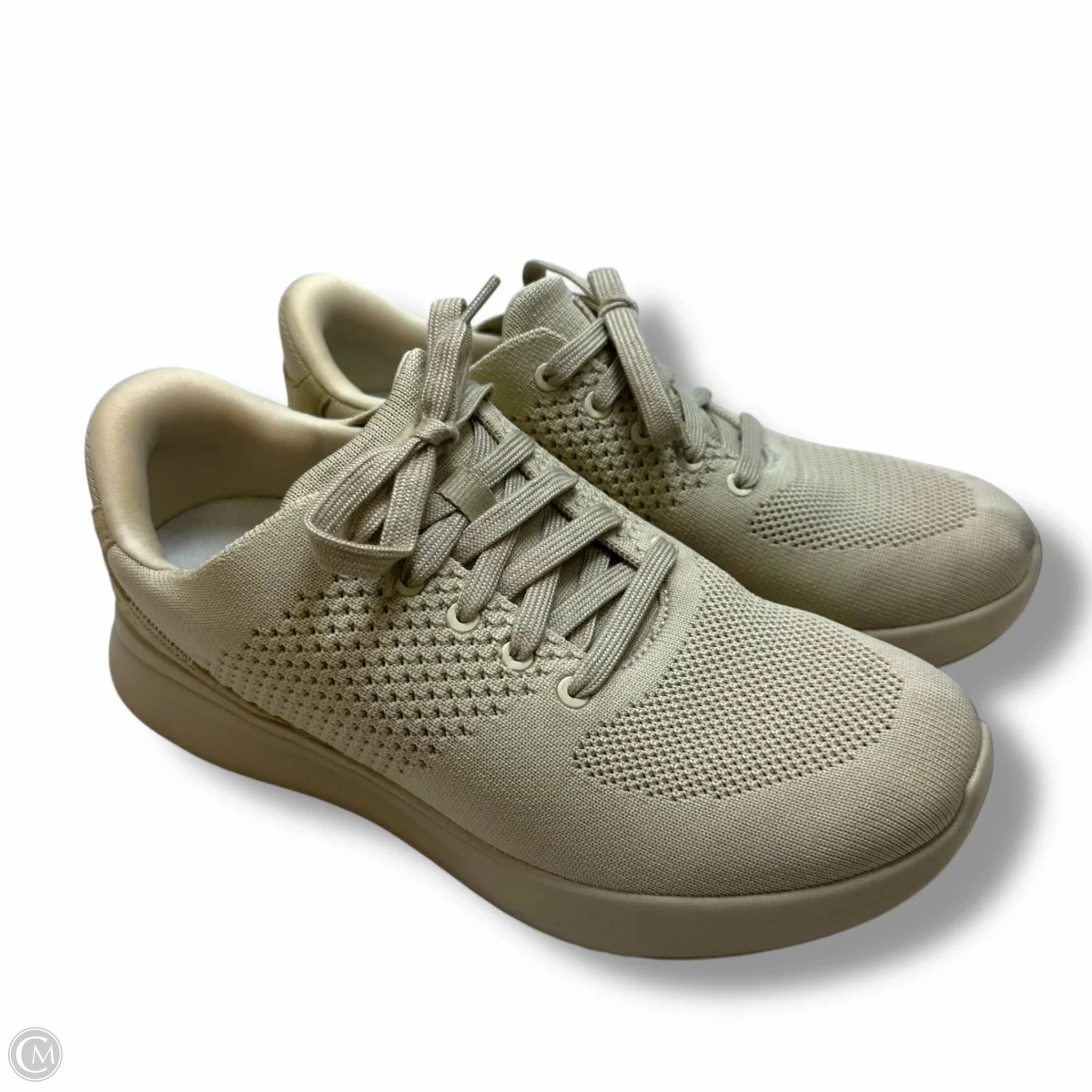 Shoes Sneakers By KIZIK In Beige, Size: 8 Asymmetric Lacing Designs Breathable Tongue Design