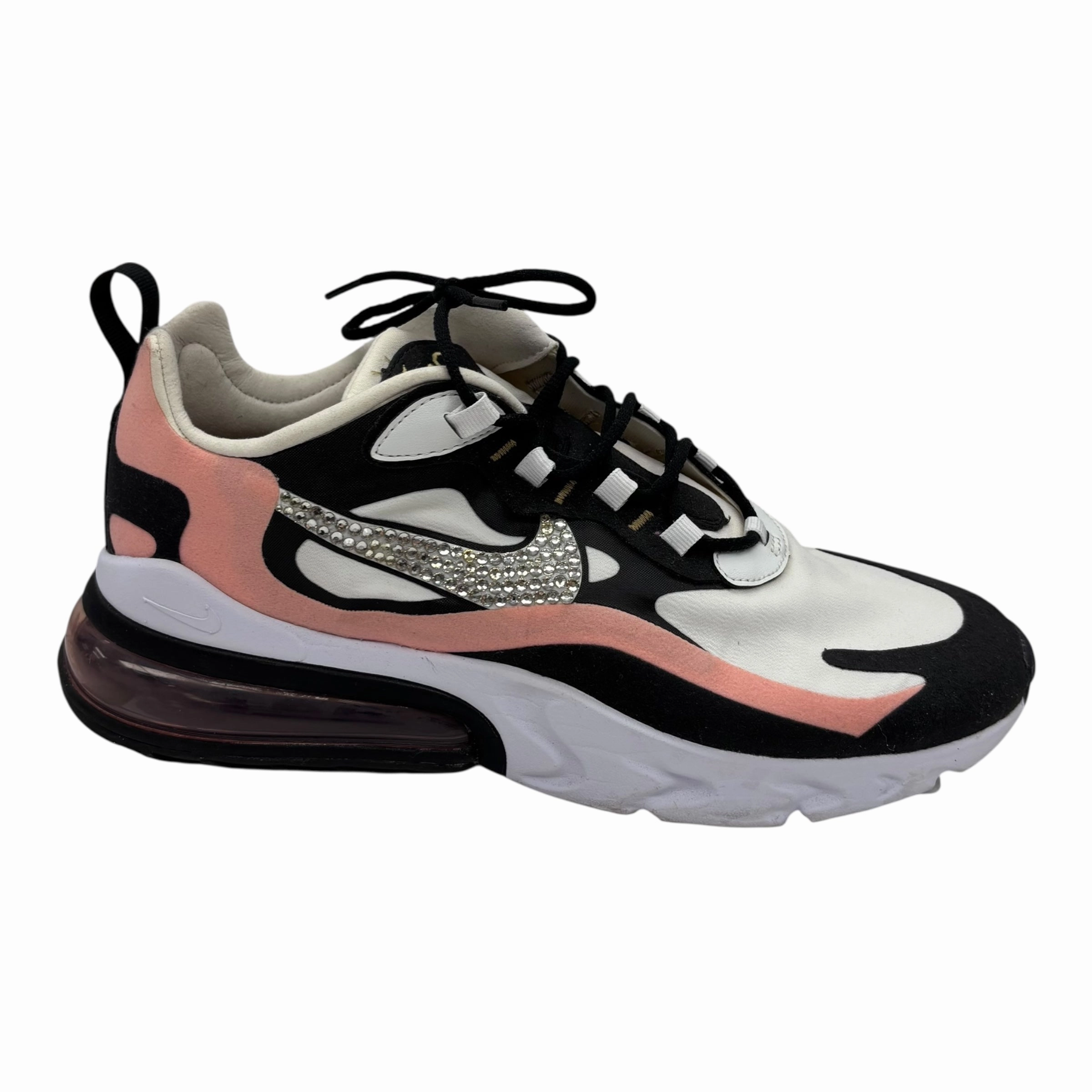Double Stitched Seams RubberOutsole Shoes Sneakers By Nike In Black & Pink, Size:12.5