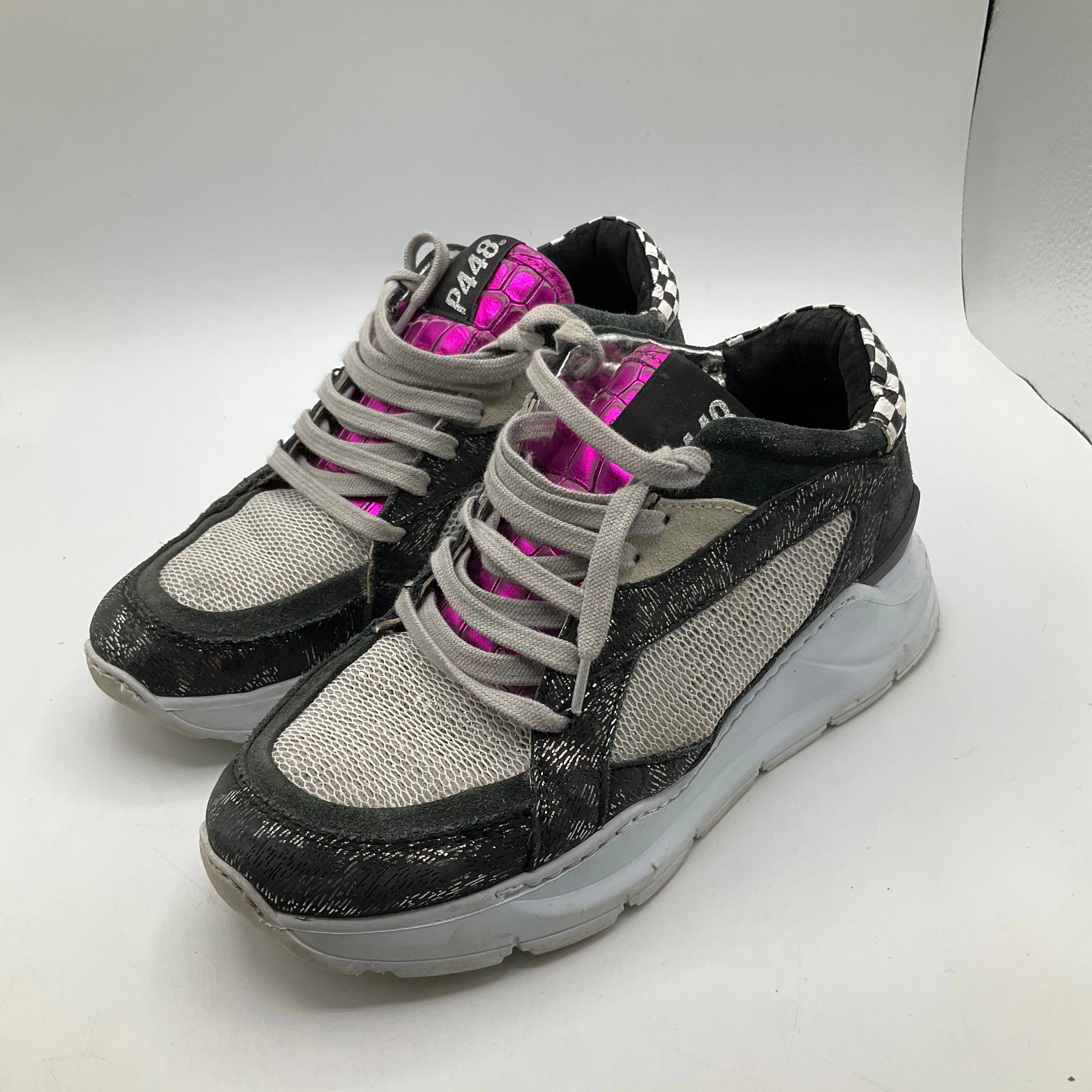 Energy Returning Heel Go Active Shoes Sneakers By P448 In Black & Grey, Size: 6.5