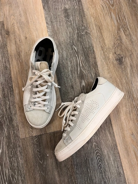 Cushioned Grip Bonded Overlays Shoes Sneakers By P448 In Cream, Size: 10