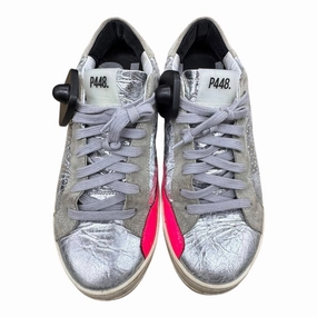 Shoes Sneakers By P448 In Pink & Silver, Size:6.5 Simple Form