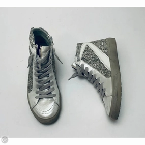 Quick Lace Toggle Shoes Sneakers By Shu Shop In Grey & White, Size: 10
