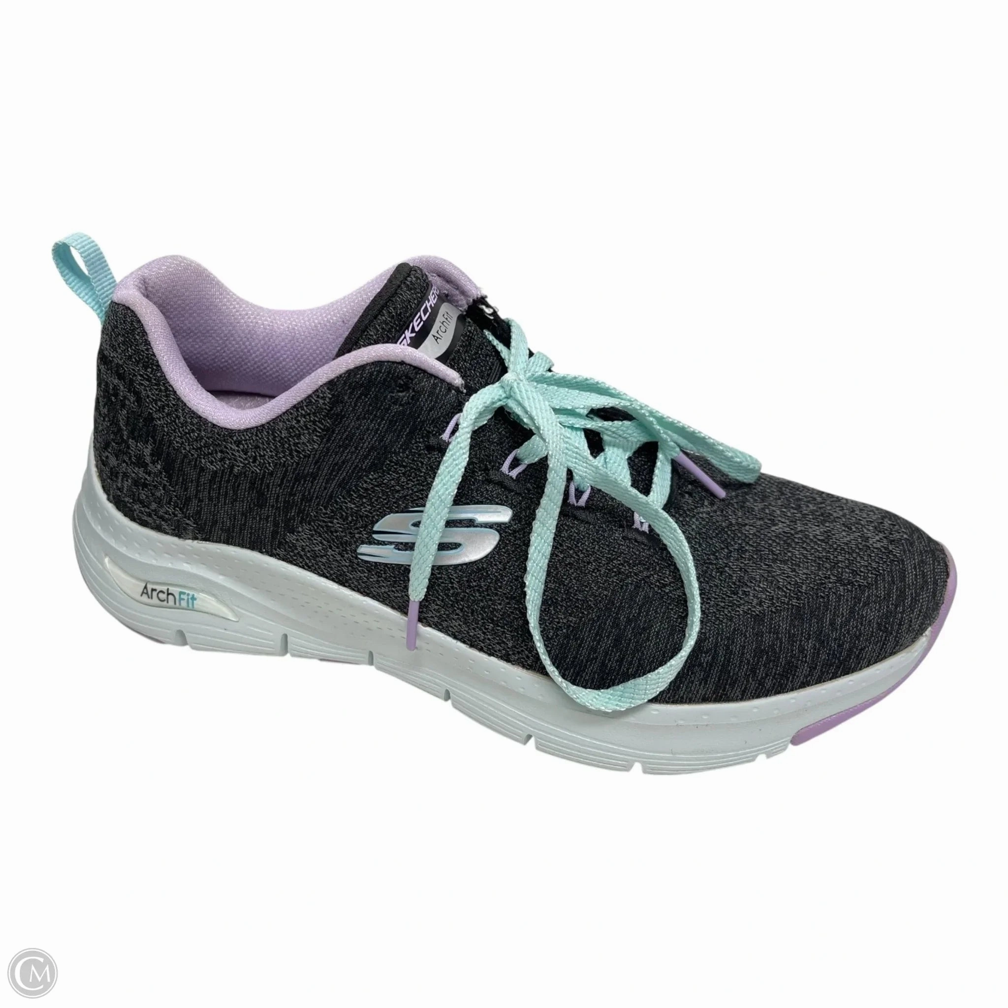 Shoes Sneakers By Skechers In Grey & Purple, Size: 8 Light Framework Motion Boost
