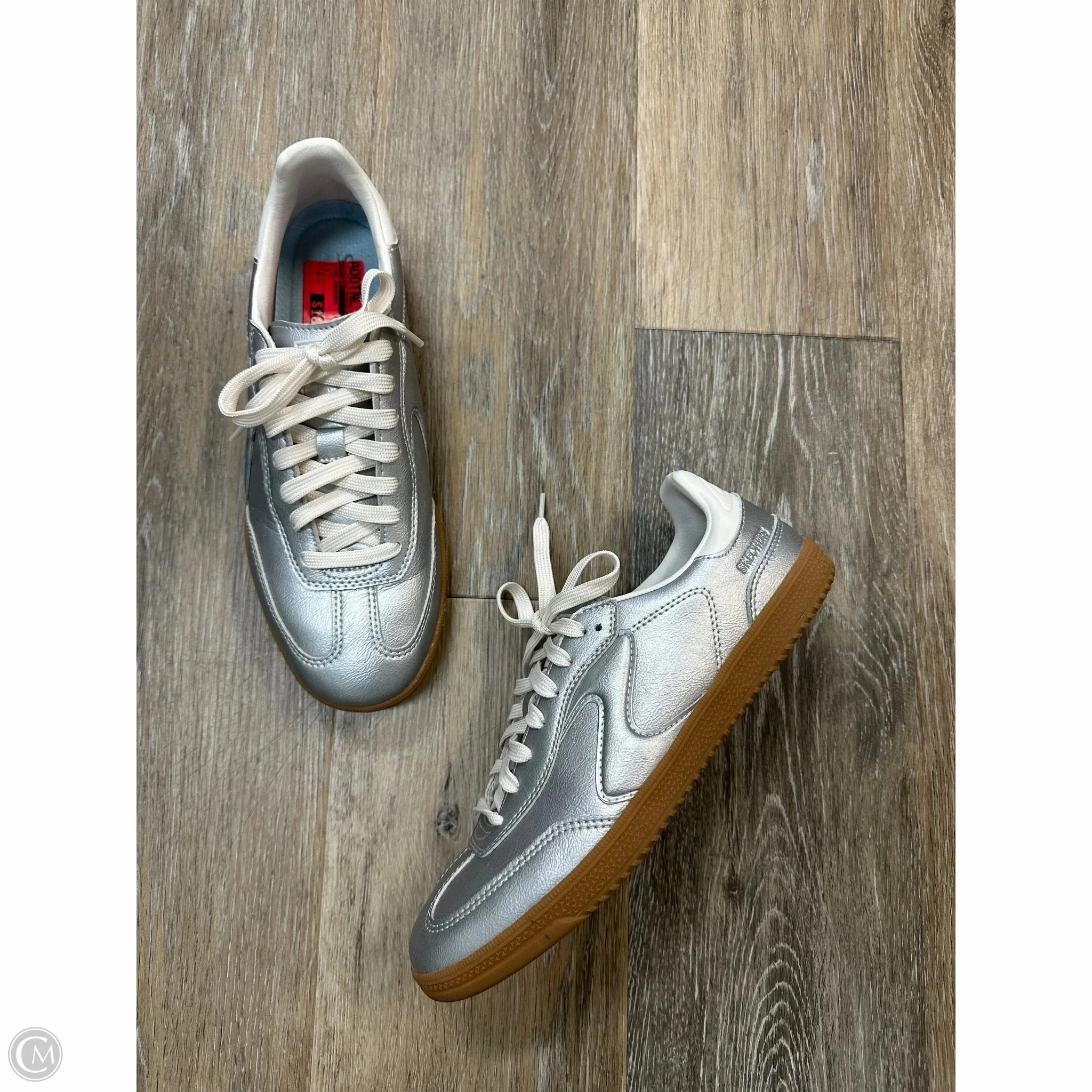 Air Circulation System Quiet Walk Shoes Sneakers By Skechers In Silver, Size: 8.5