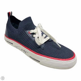 Shoes Sneakers By Tommy Hilfiger In Blue & Red & White, Size: 7 Zip Up Flat Knit Texture