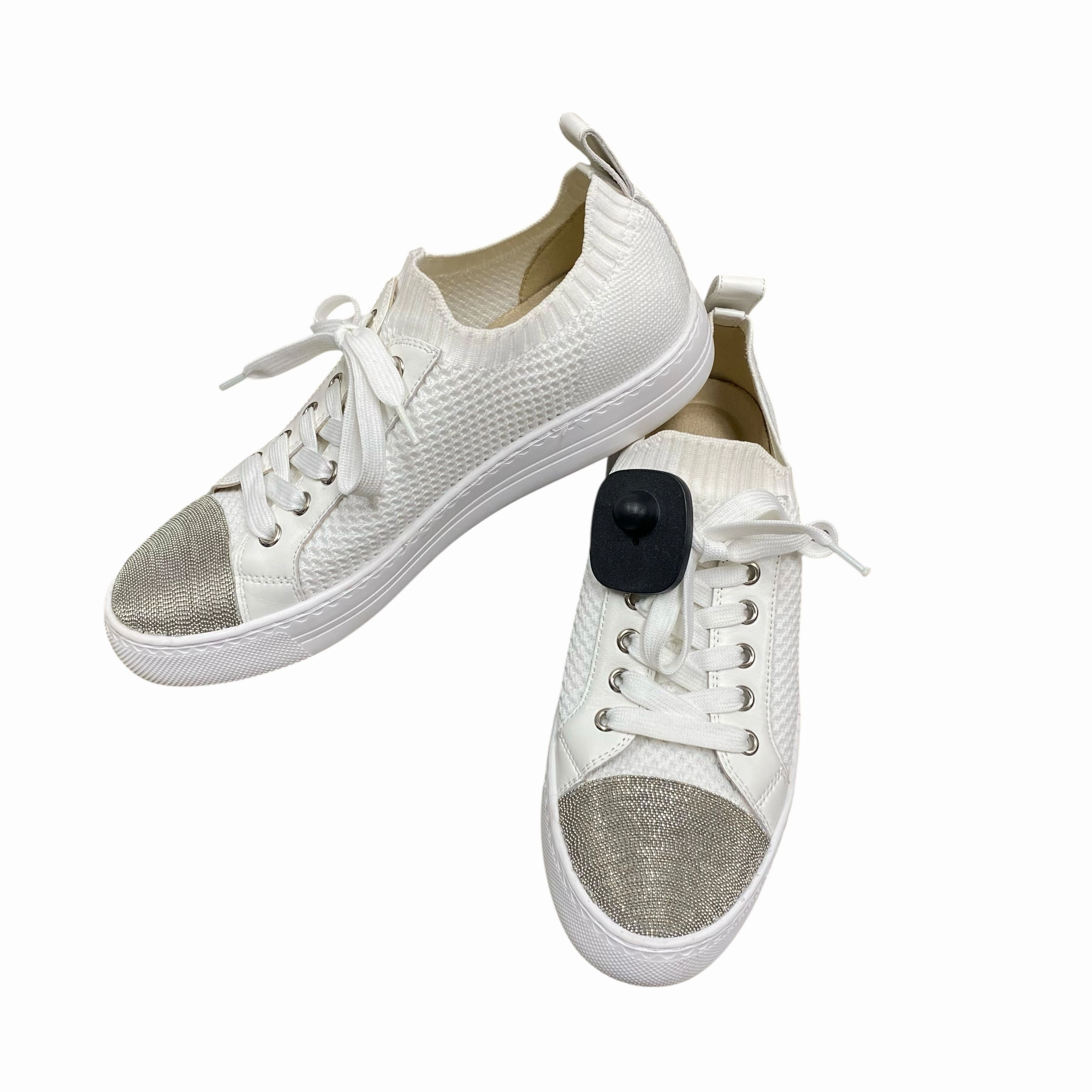 Wear Light Double Stitched Shoes Sneakers By Vaneli In White, Size:8.5