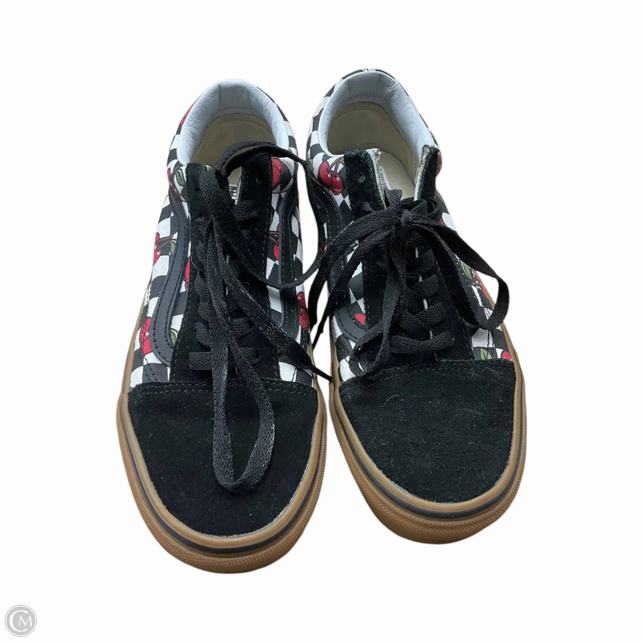 Fresh Pair Go Mode Shoes Sneakers By Vans In Black & Red, Size: 5.5