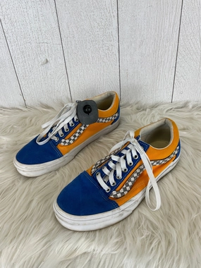 Tension Balanced Upper Shoes Sneakers By Vans In Blue & Gold, Size: 8