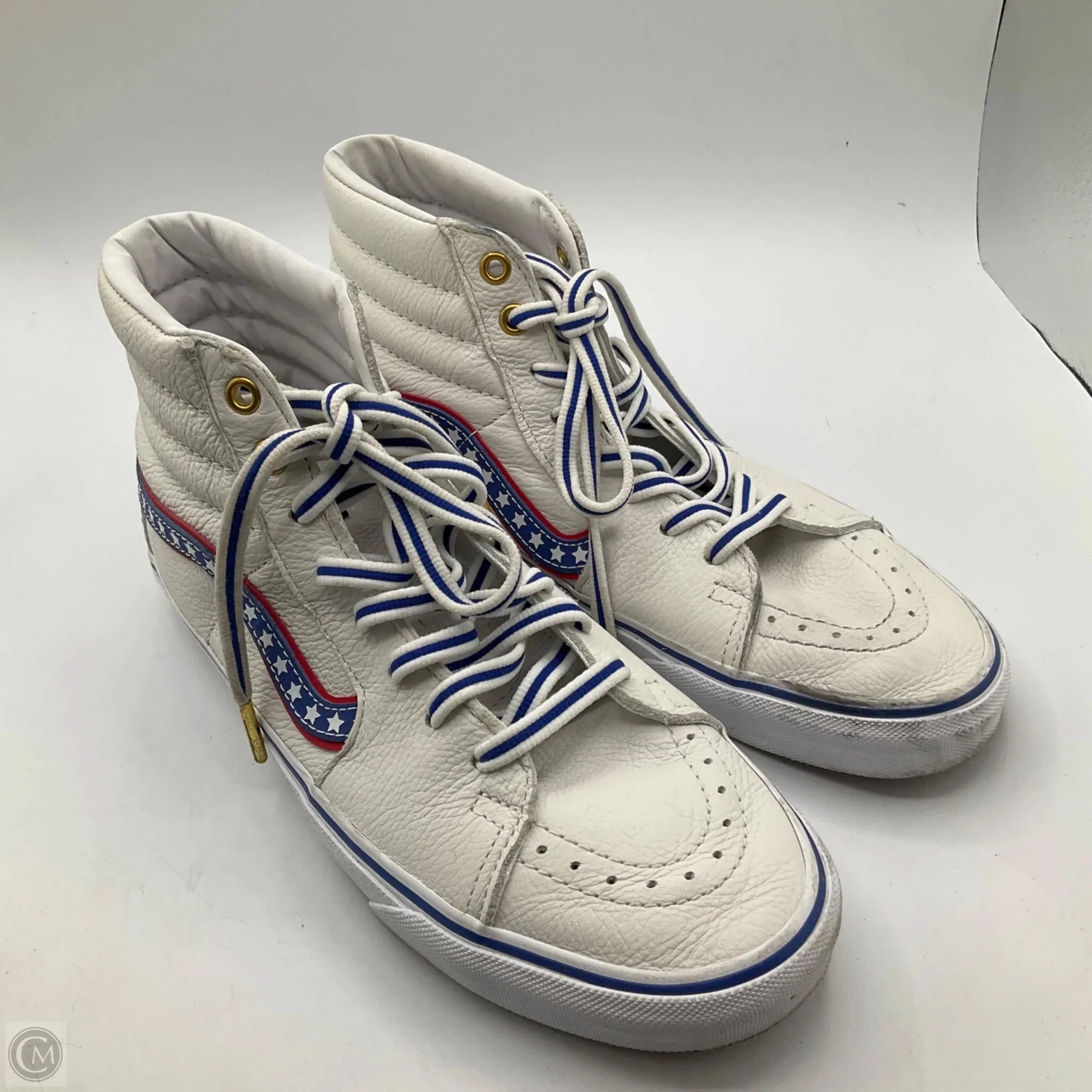 Shoes Sneakers By Vans In Blue & Red & White, Size: 9 Adjustable Closure