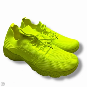 Anti Static Fabric Long Day Shoes Sneakers By Wild Diva In Neon Yellow, Size: 9