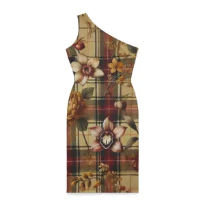 Shoulder Dress (AOP)  Harmonic Bloom Plaid Collection