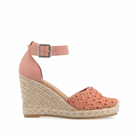 SIERRA WEDGE SANDALS IN VEGAN LEATHER Tear Resistant Webbing