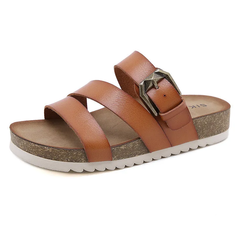 SIKETU | Women's Platform Cork Slide Sandals
