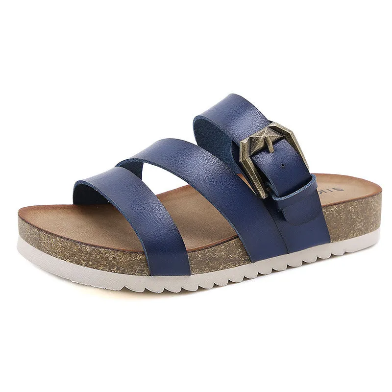 SIKETU | Women's Platform Cork Slide Sandals