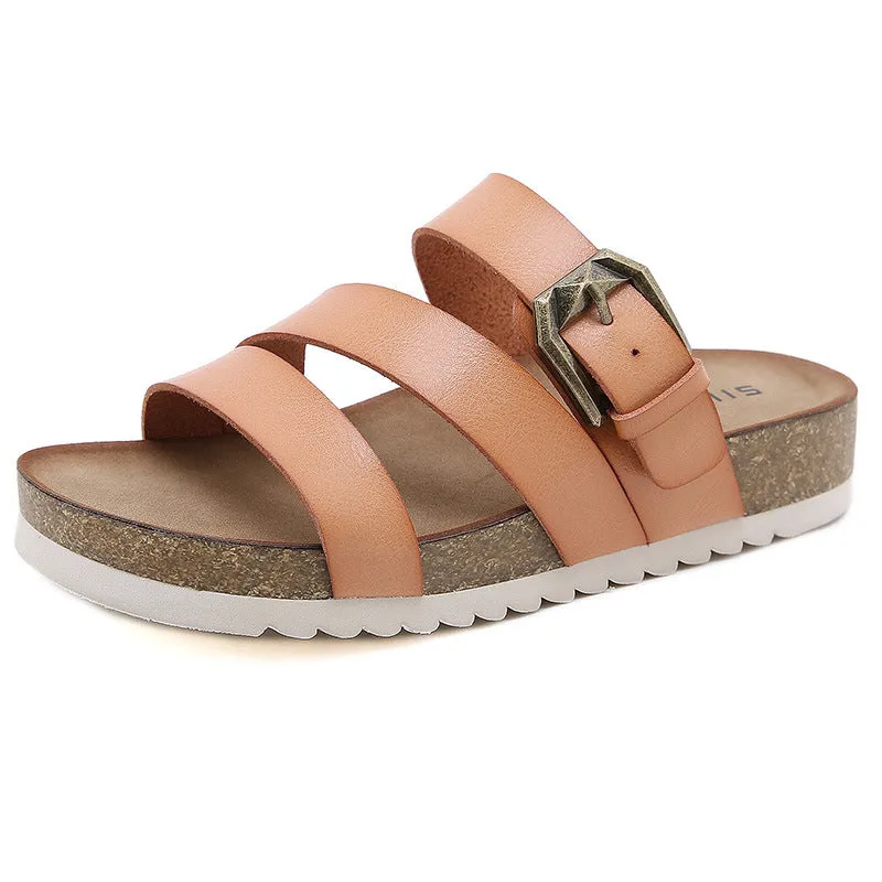 SIKETU | Women's Platform Cork Slide Sandals