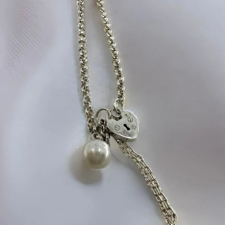 Silver Broome Pearl Locket Bracelet