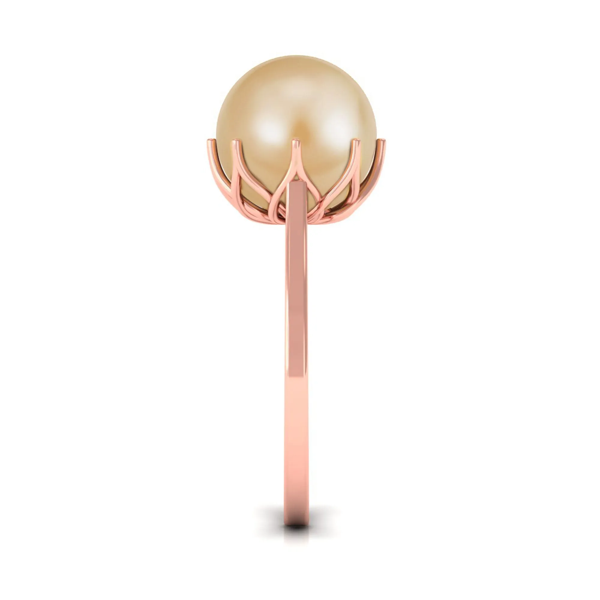 Simple Golden South Sea Pearl Solitaire Ring