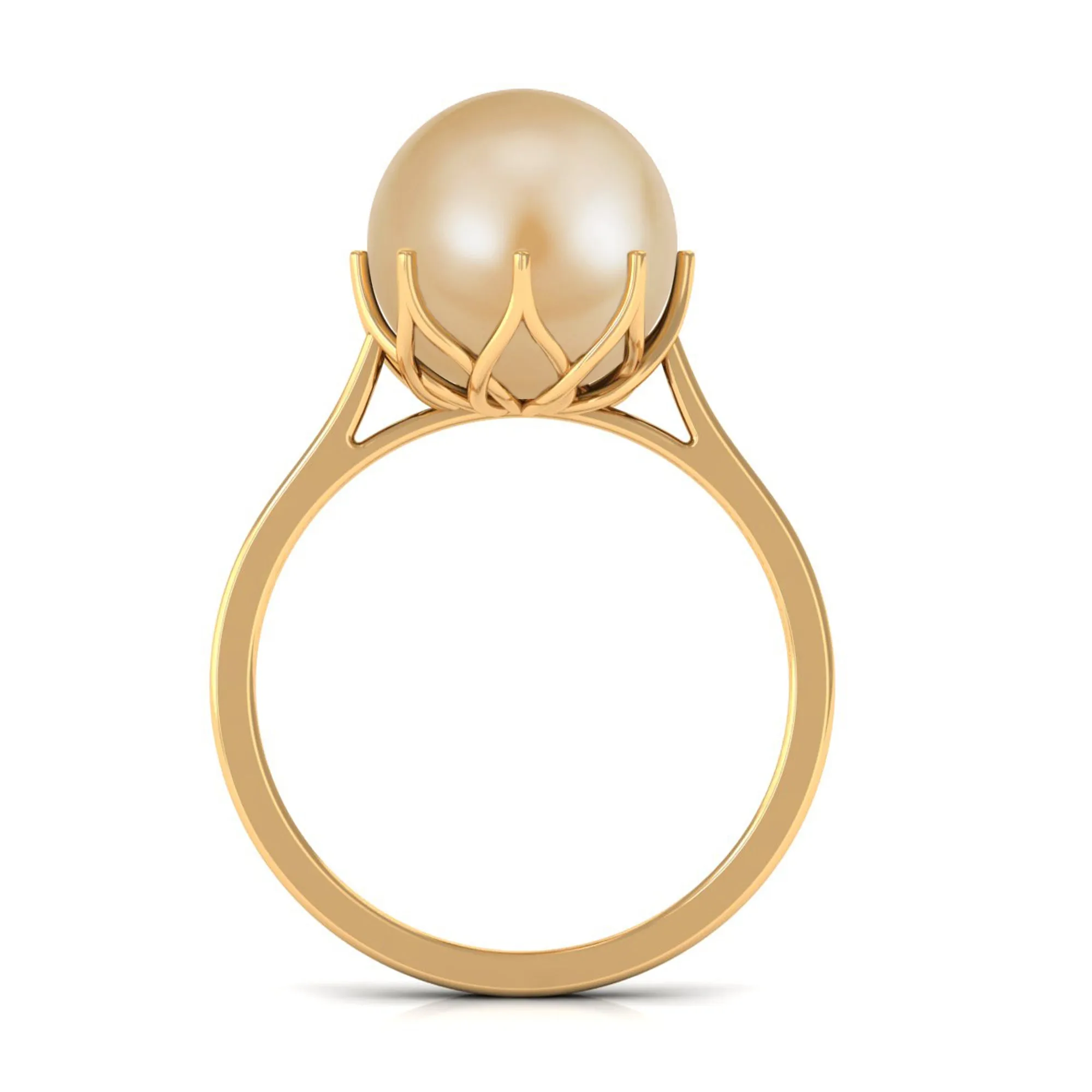 Simple Golden South Sea Pearl Solitaire Ring