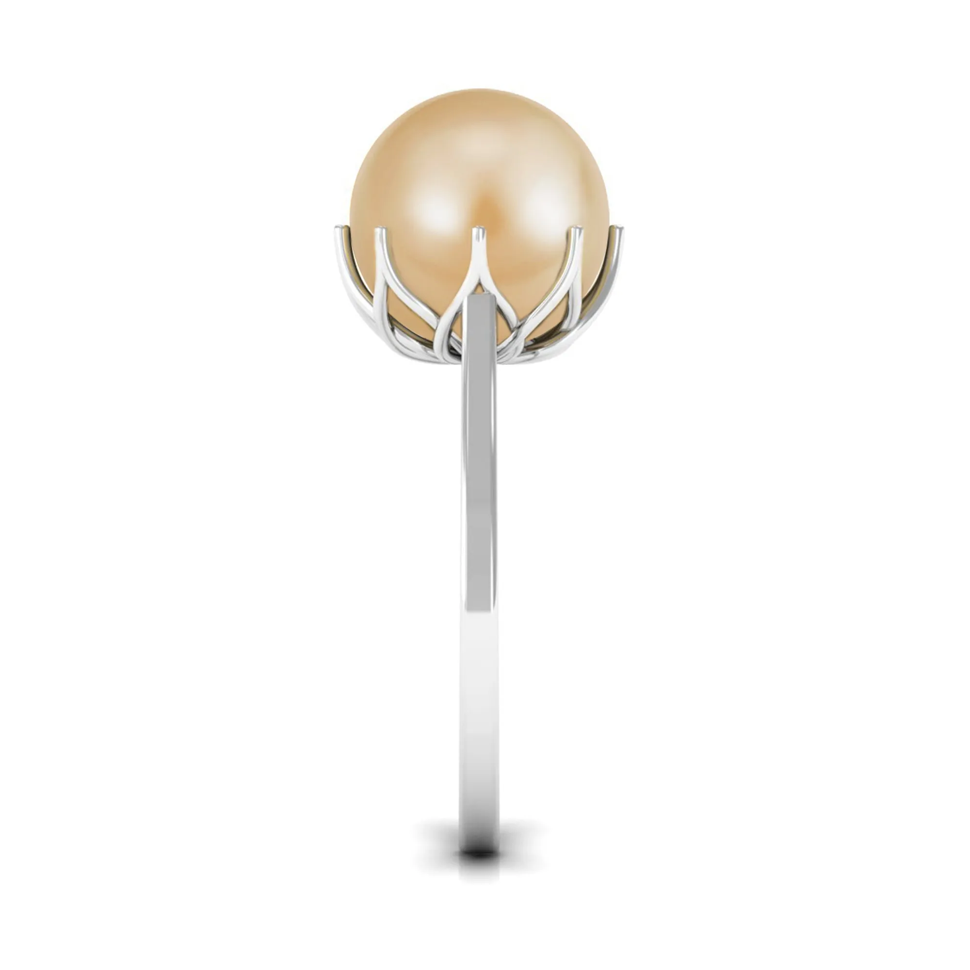 Simple Golden South Sea Pearl Solitaire Ring