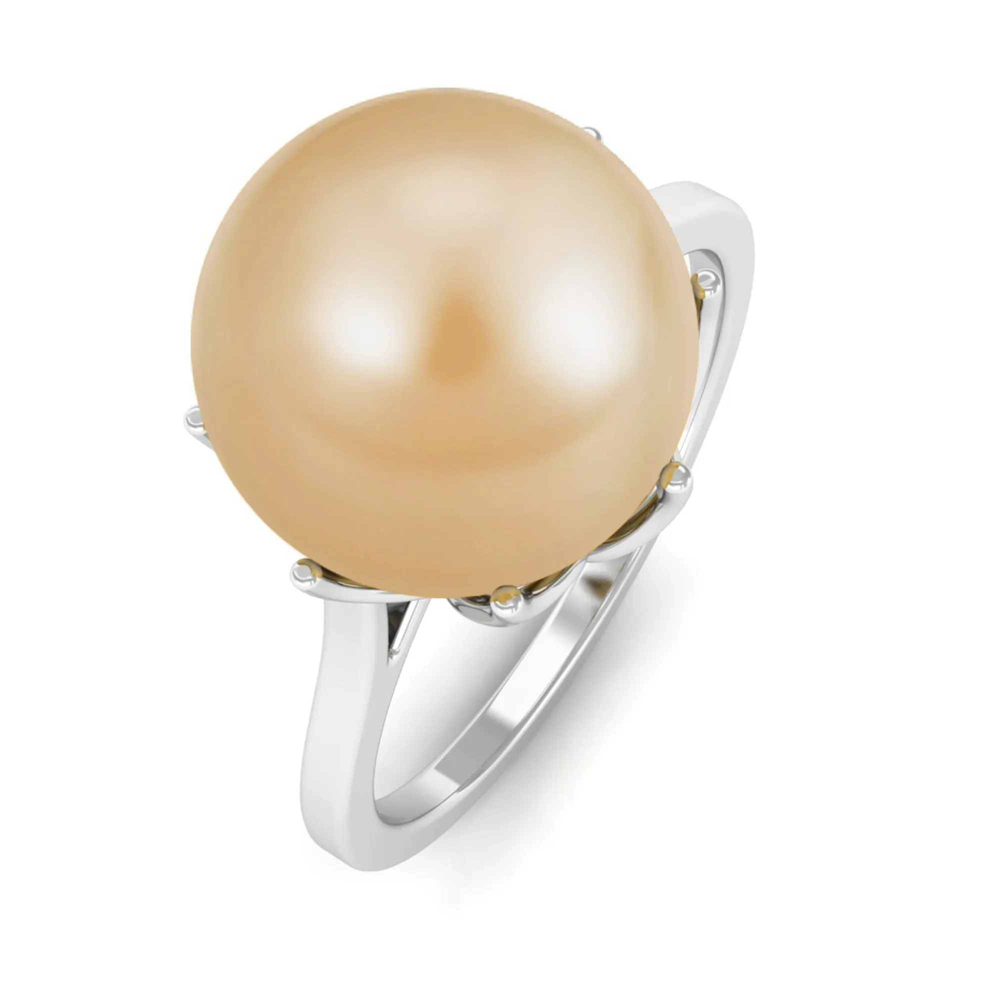 Simple Golden South Sea Pearl Solitaire Ring