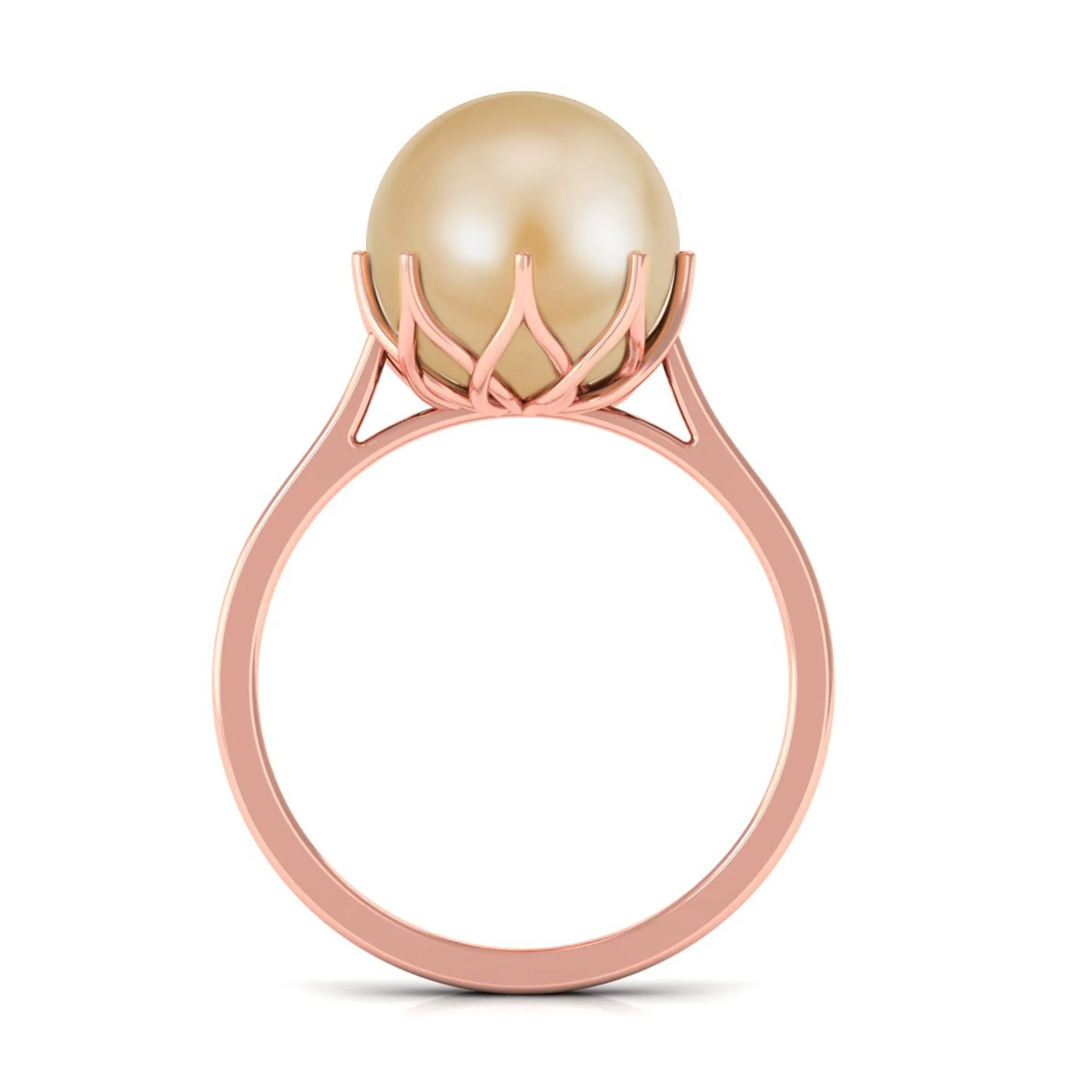 Simple Golden South Sea Pearl Solitaire Ring