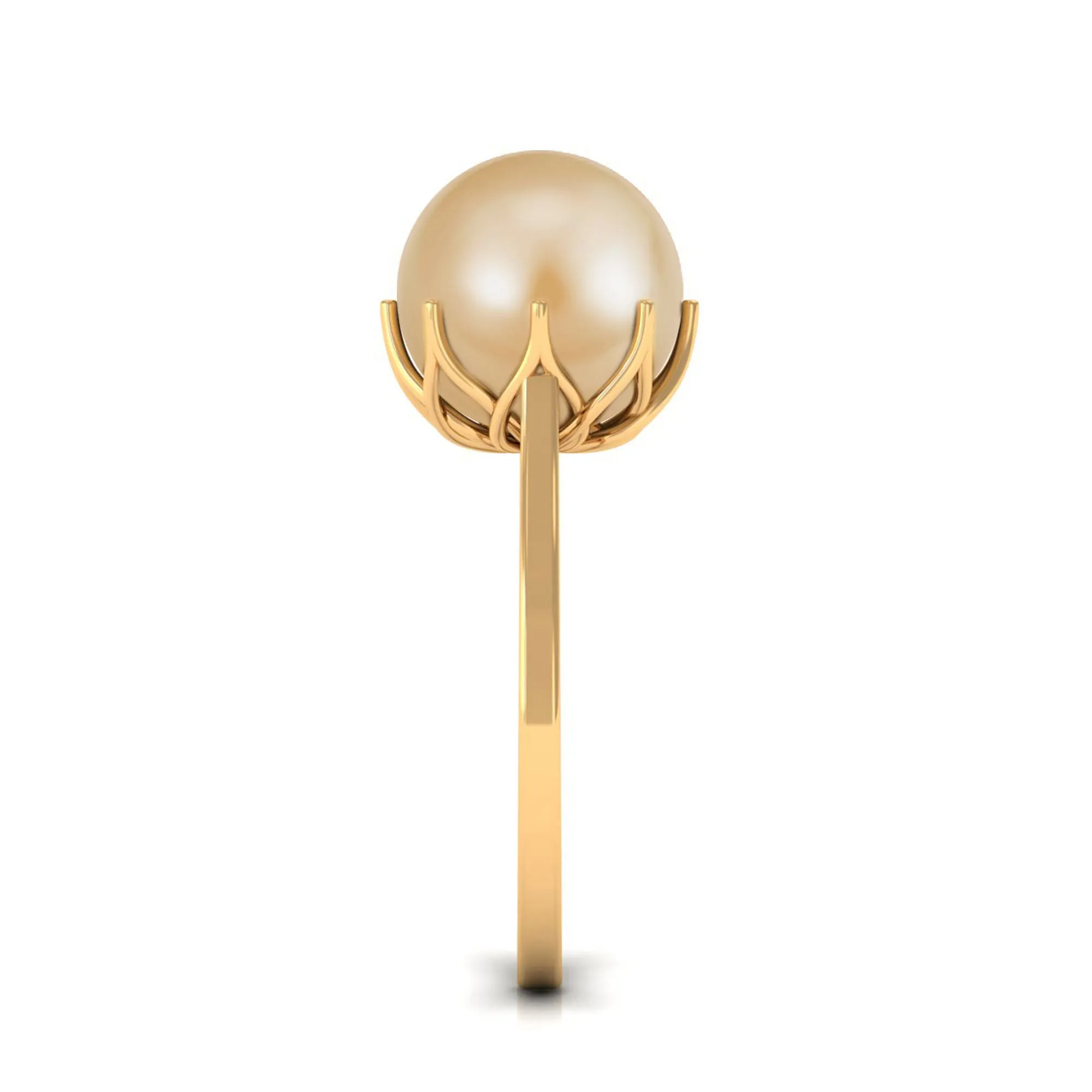 Simple Golden South Sea Pearl Solitaire Ring